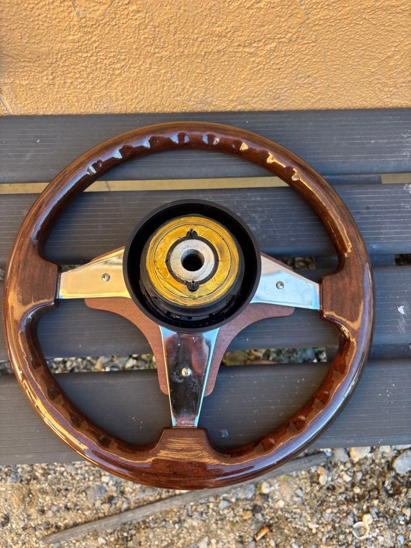 milano design ウッドステアリング ボス付き 35Φ 木目 レトロ