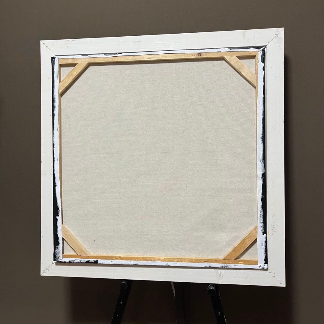 手書き油絵 七色のライオン 額付 肉筆絵画 インテリア 油彩画