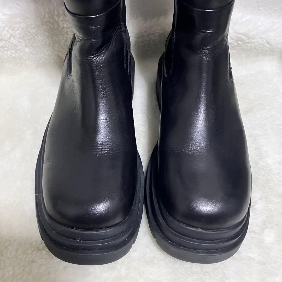 希少 ASH ロングブーツ サイドゴア 厚底 ブラック 38 レザー
