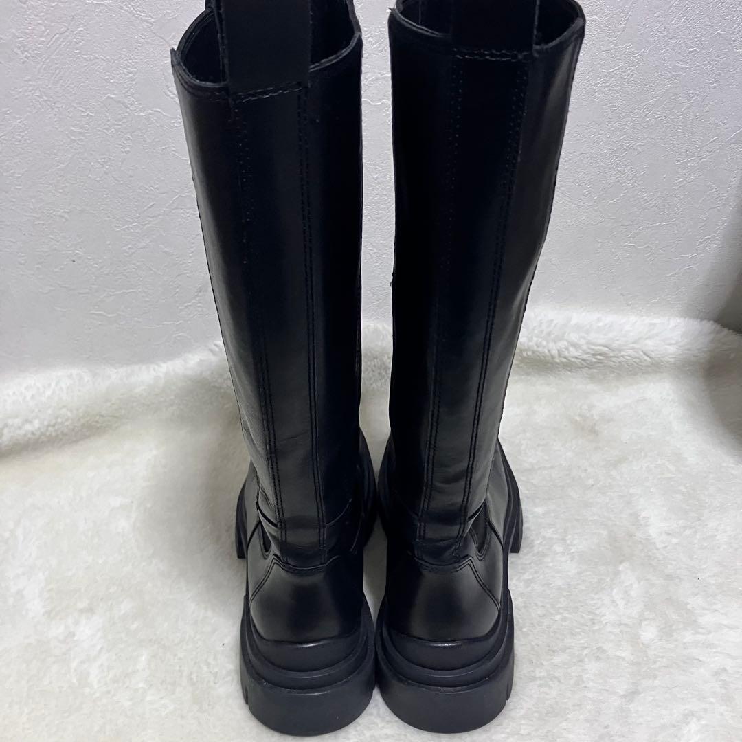 希少 ASH ロングブーツ サイドゴア 厚底 ブラック 38 レザー