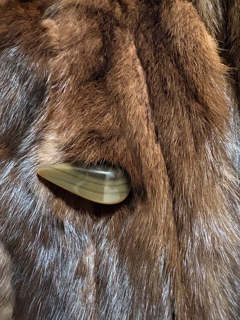 毛皮ロングコート ブラウン