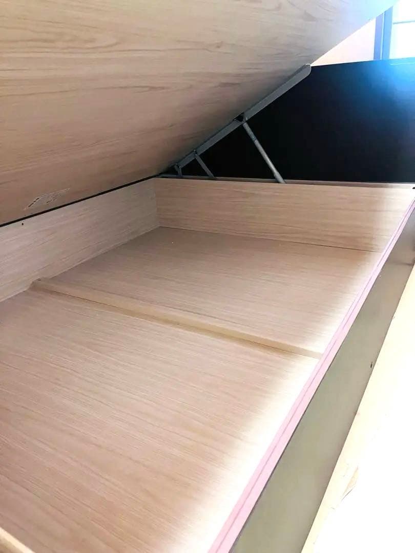 【送料込み】TOKYO BED 高品質 ダブルベッドフレーム 跳ね上げ式収納