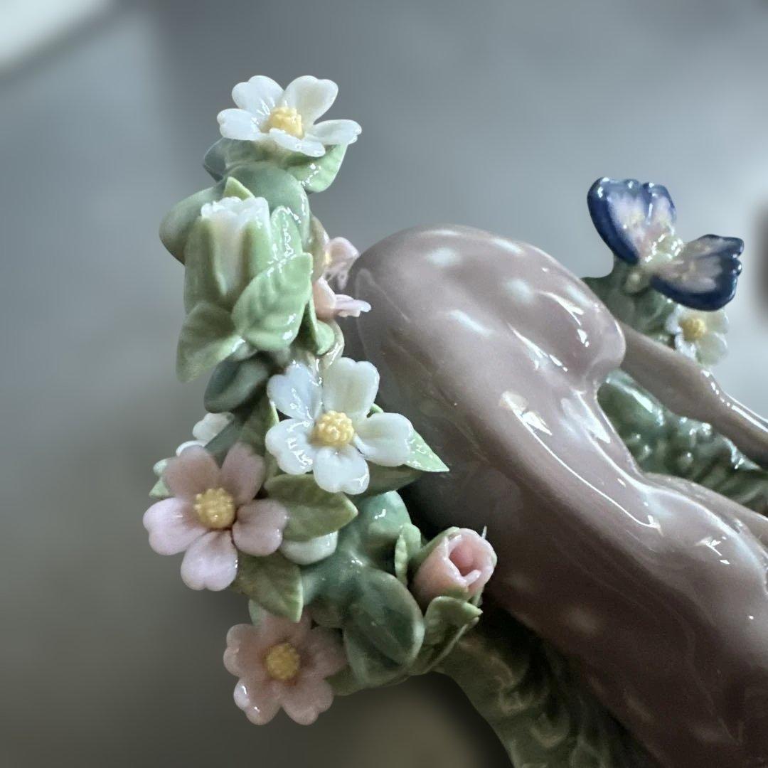 めちゃくちゃかわいい！リヤドロ　バンビ　子鹿と蝶　絶版品