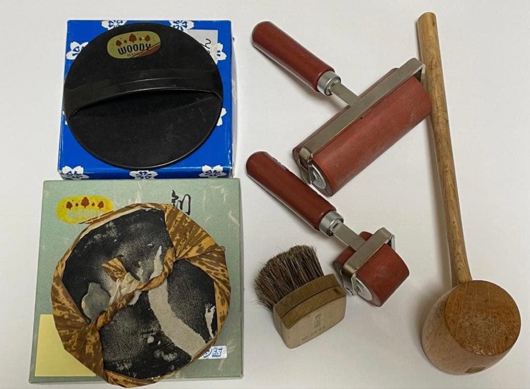 木版画の刷毛と版画制作の小物セット(8点)