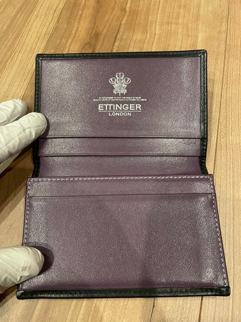 ETTINGER パープルレザー名刺入れ