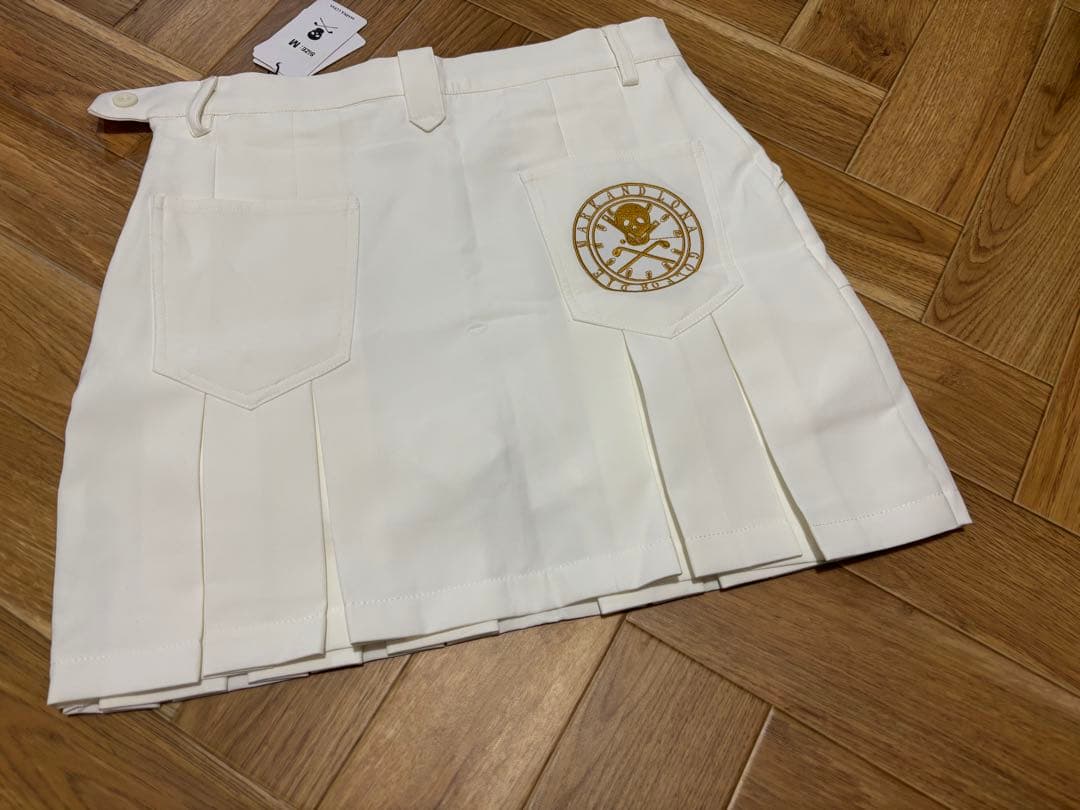 MARK & LONA ホワイト プリーツスカート M