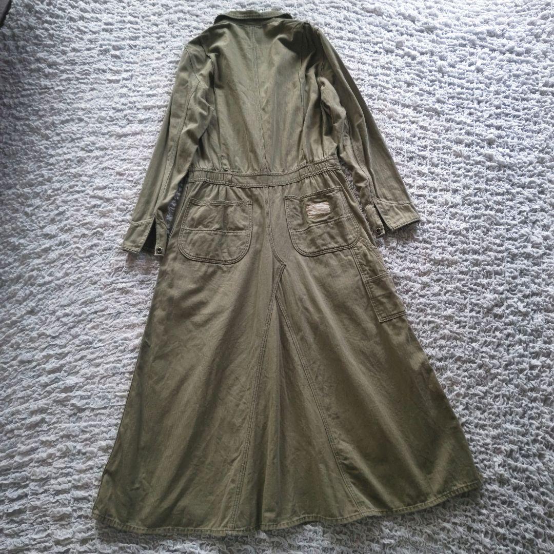 KAPITAL　コットン　オールインワンスカート　サイズ1　ロゴ入りメタルボタン