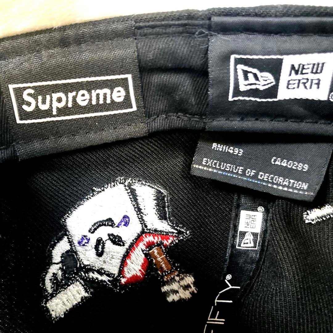 Supreme キャラクター Sロゴ ブラック キャップ ニューエラ コラボ