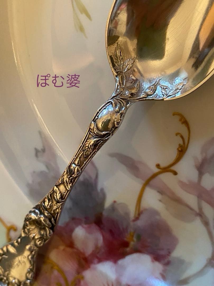 【リード＆バートン】純銀 スターリング／ティースプーン「レ・サンク／深彫り」３本