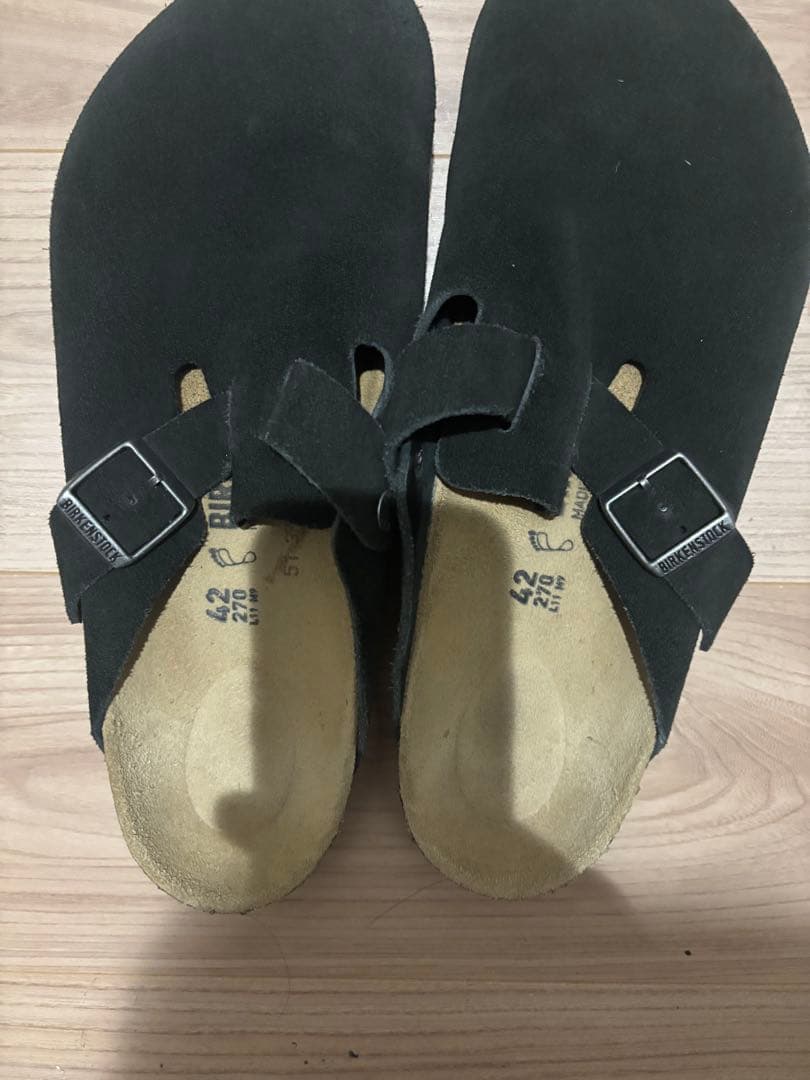 ブラック スエード サンダル 42