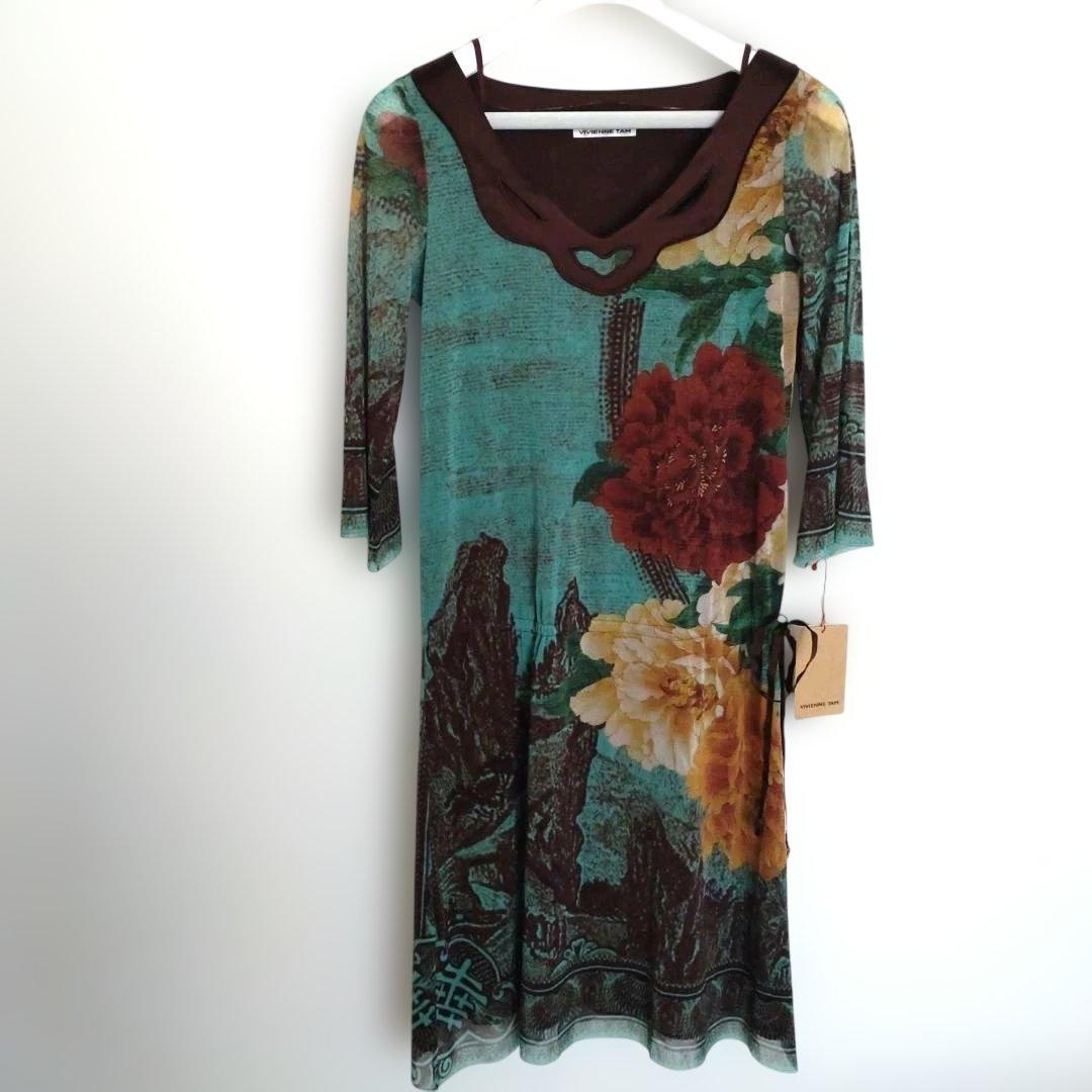 VIVIENNE TAM 花柄プリント 五分袖 チュニック　タグ付き