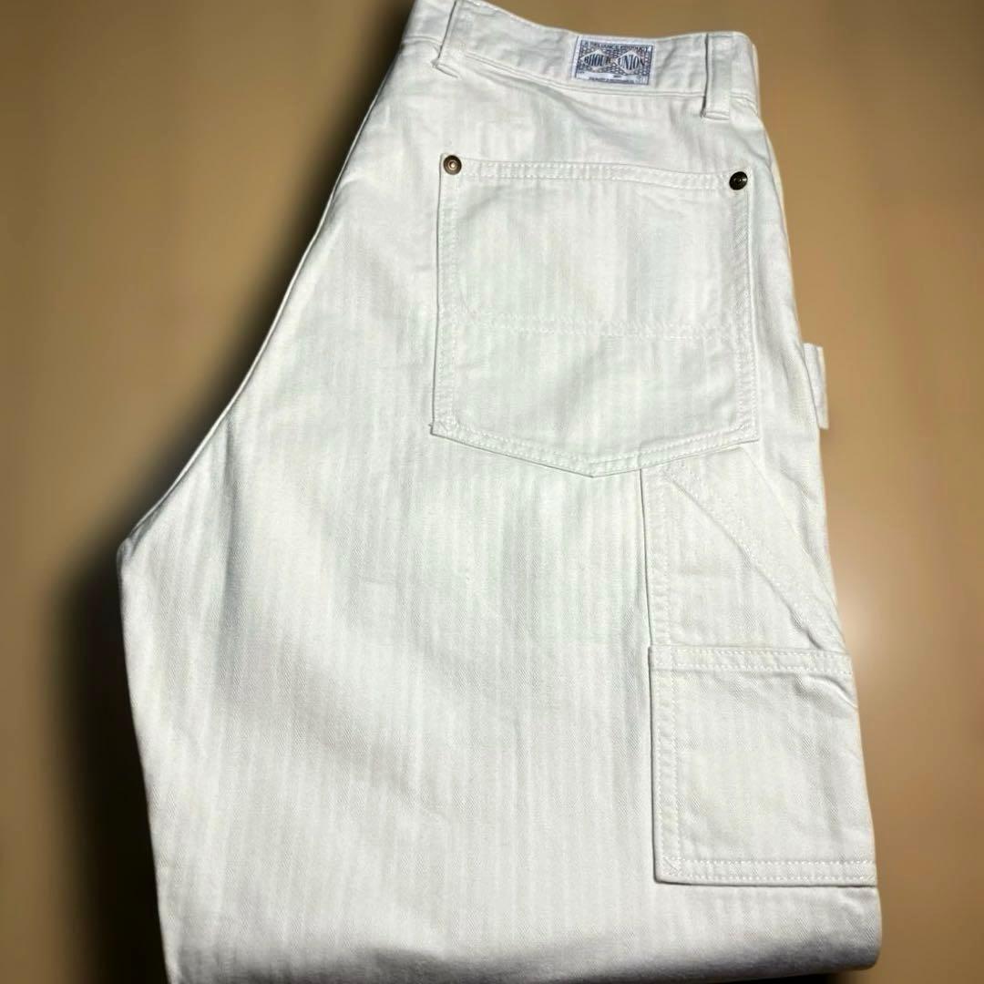 リアルマッコイズ　ホワイトHBTダブルニーワークパンツ　W30 ペインターパンツ