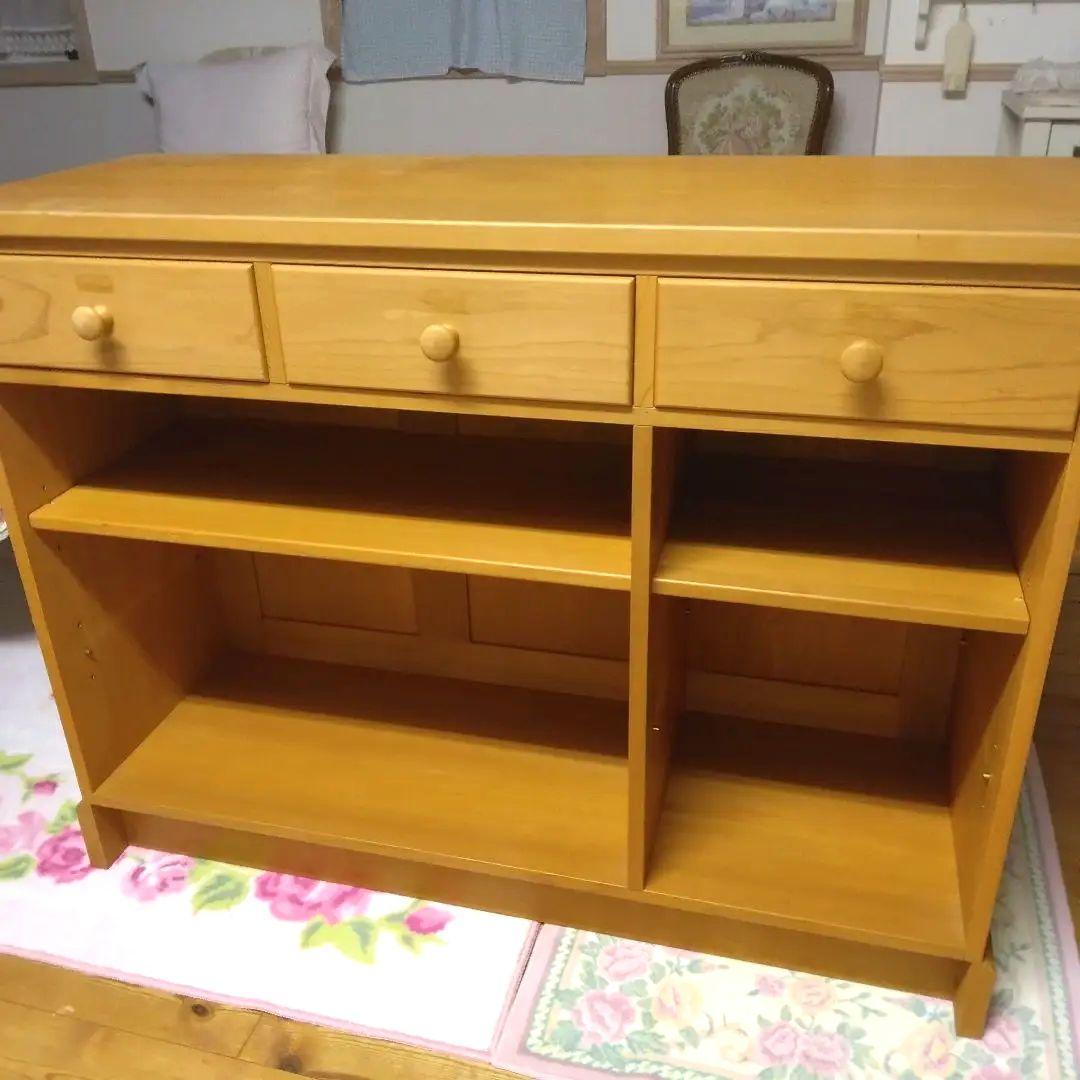 美品　ショップカウンター♥パイン材無垢　収納スペース最大