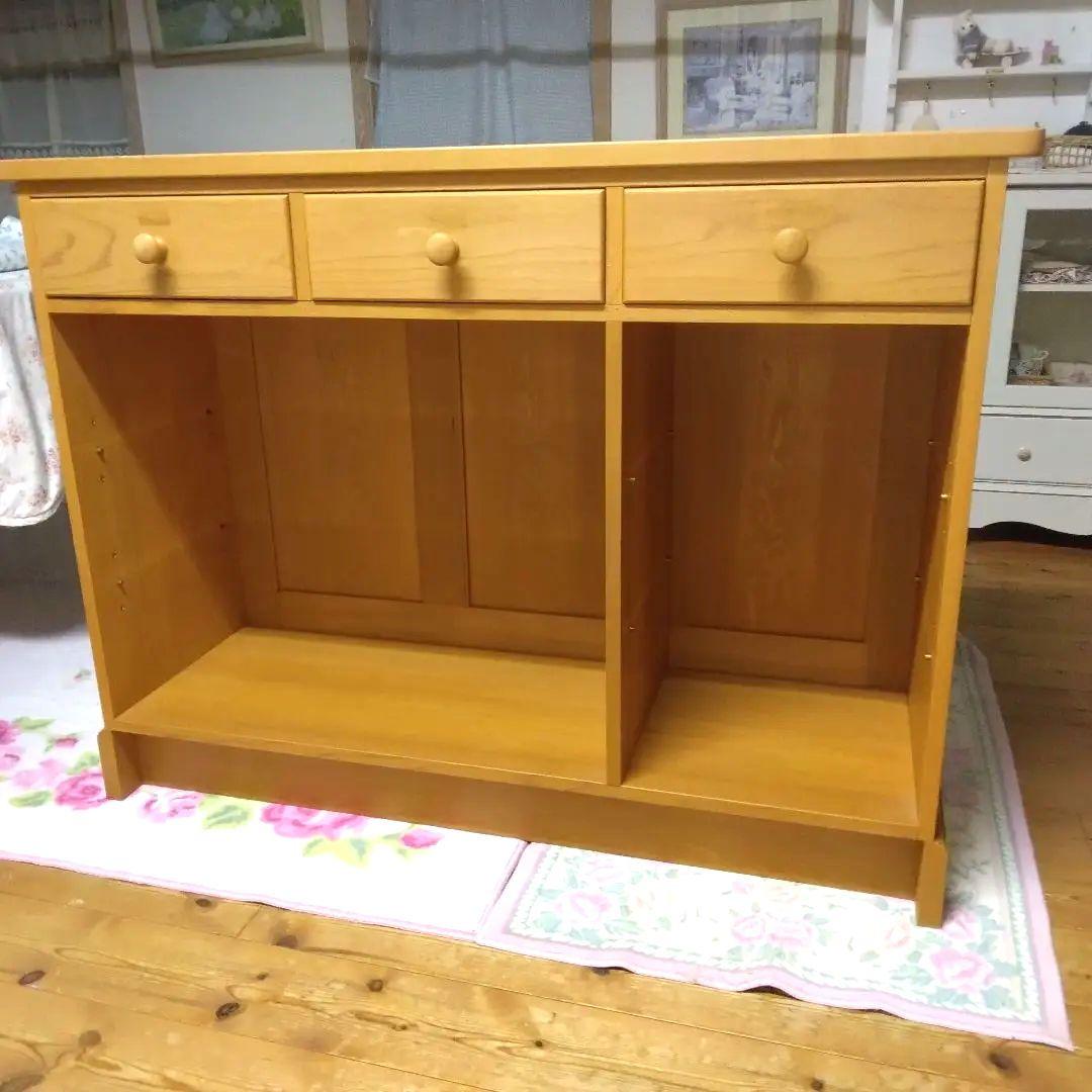 美品　ショップカウンター♥パイン材無垢　収納スペース最大