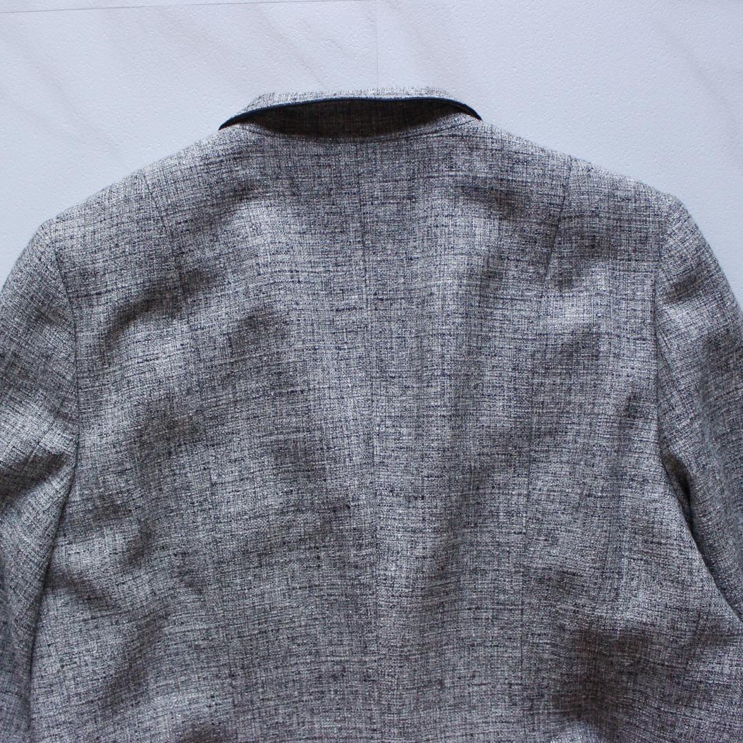 【大きいサイズ】23区 セットアップ 48 スカート ツイード リボン グレー