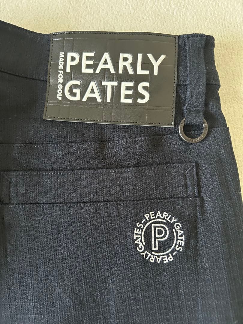 新品 パーリーゲイツ パンツ ネイビー 濃紺 厚地