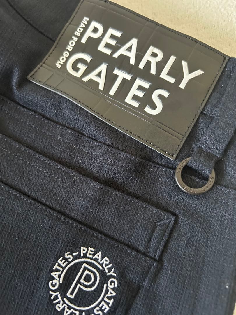 新品 パーリーゲイツ パンツ ネイビー 濃紺 厚地