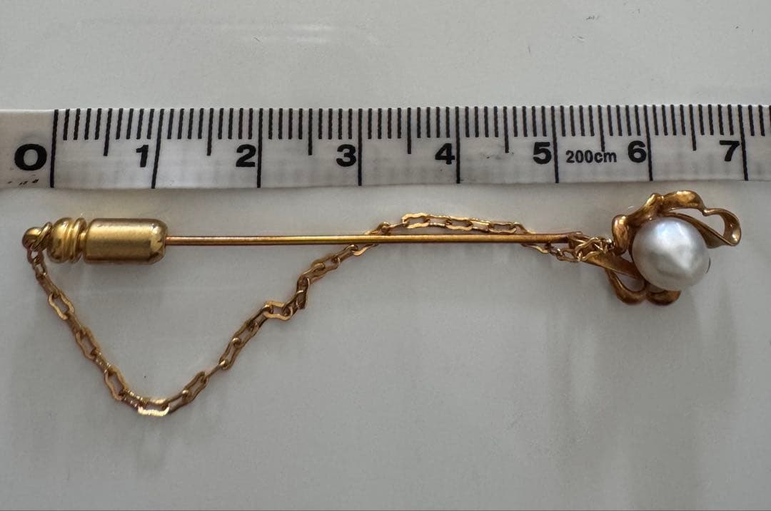 あこや真珠　パール　k18 ピン ブローチ