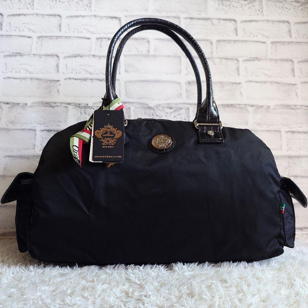 新品未使用 タグ付き オロビアンコ 2way ボストンバッグ 型押クロコ 大容量