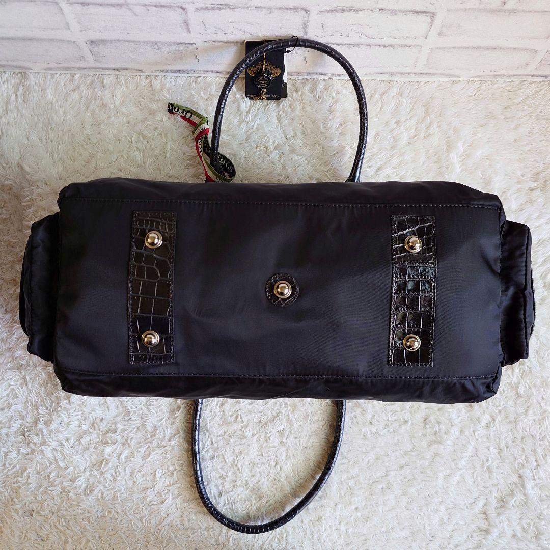 新品未使用 タグ付き オロビアンコ 2way ボストンバッグ 型押クロコ 大容量