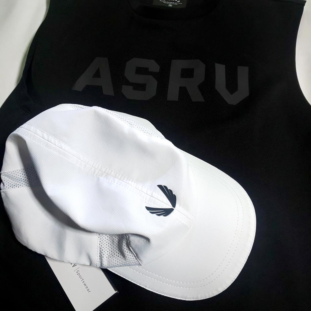 ASRV リフレクティブ トレーニング ランニング キャップ cap run　白
