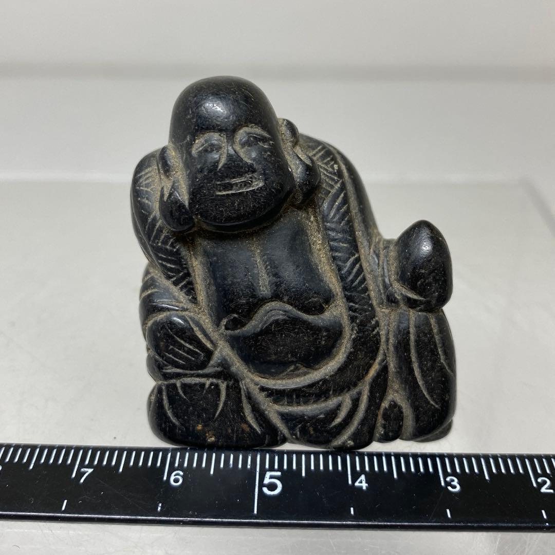 江戸時代　木彫　布袋　根付　タトチ　23g 東R8-0205 ア㊱