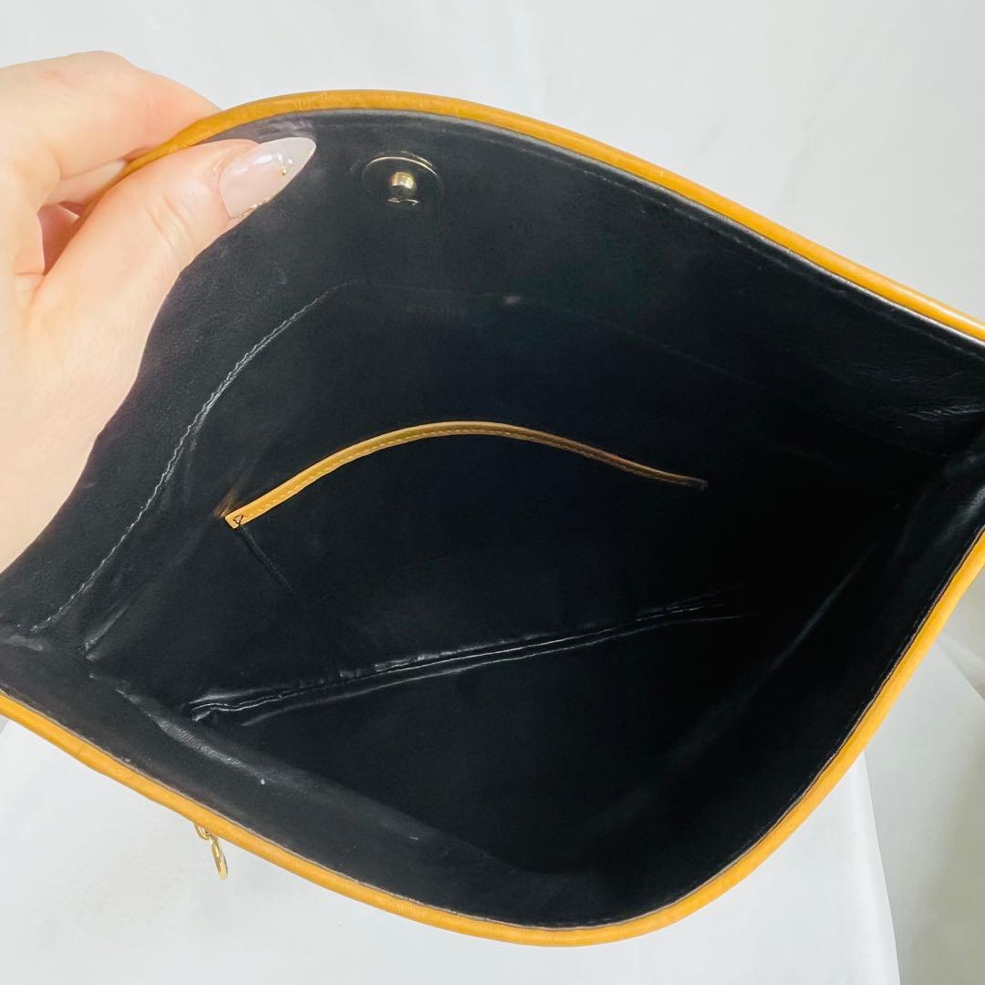 【人気】Celine セリーヌ　クラッチバッグ マカダム オールレザーブラック