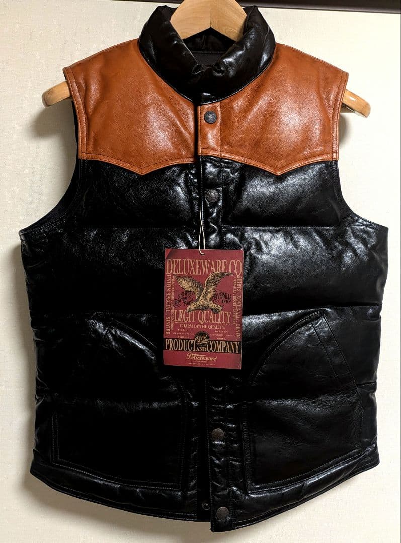 DELUXEWARE　D-24　ダウンベスト　黒　サイズS　デラックスウェア