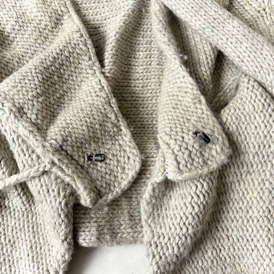 ワイズ Y's レッドレーベル ウールリネン 変形 ニットカーディガン グレー