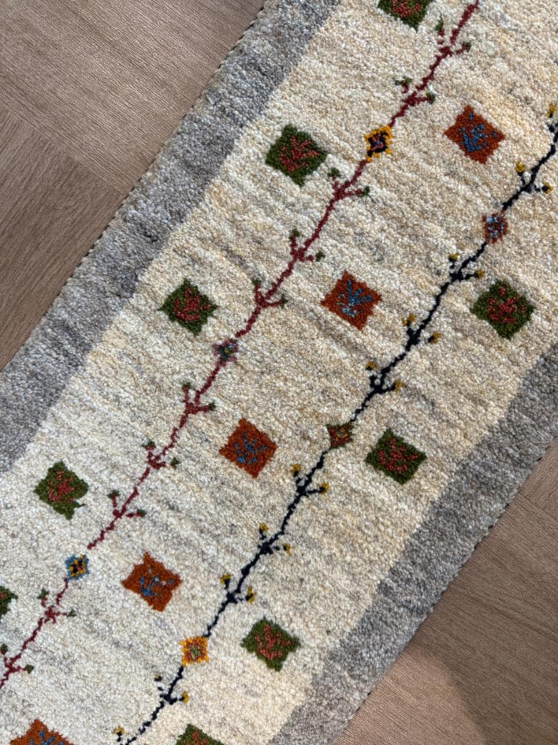 120x40cm ペルシャギャッベ ランナー (ギャベ) ペルシャ絨毯 ギャッベ