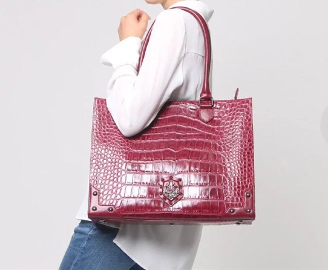 アルセラピィ artherapie クロコダイル トートバッグ ダークブラウン