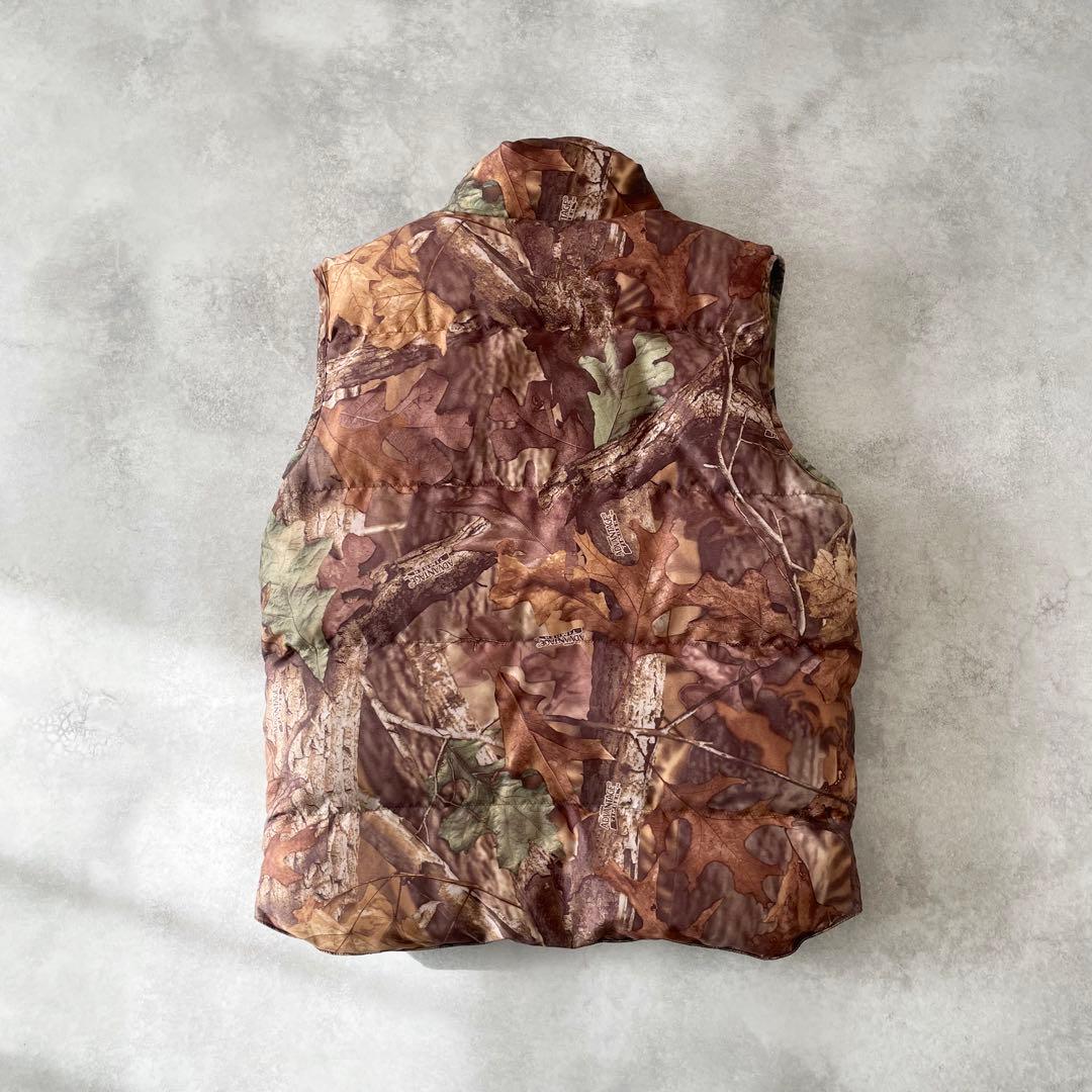 00s LLbean ダウンベスト リアルツリー リバーシブル グリーン S