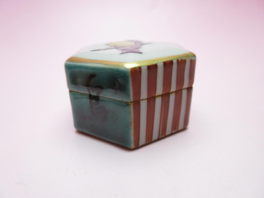 九谷焼 北出不二雄 六角 小禽 香合 E05 71215