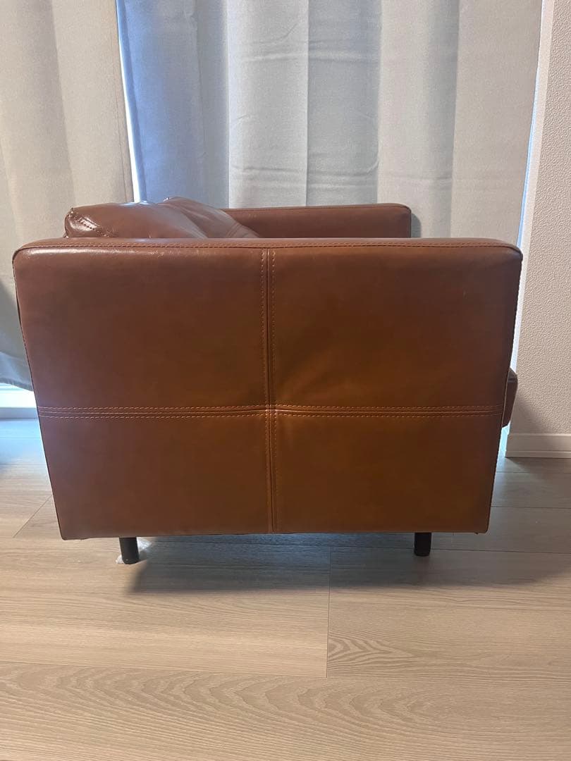 ⚠️11月まで　 ブラウン アームチェア 1人掛けソファ　レザー　合皮