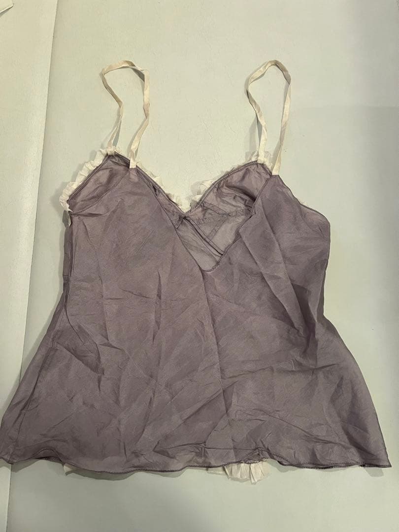 PRADA 薄紫 レーストリム キャミソール I-38