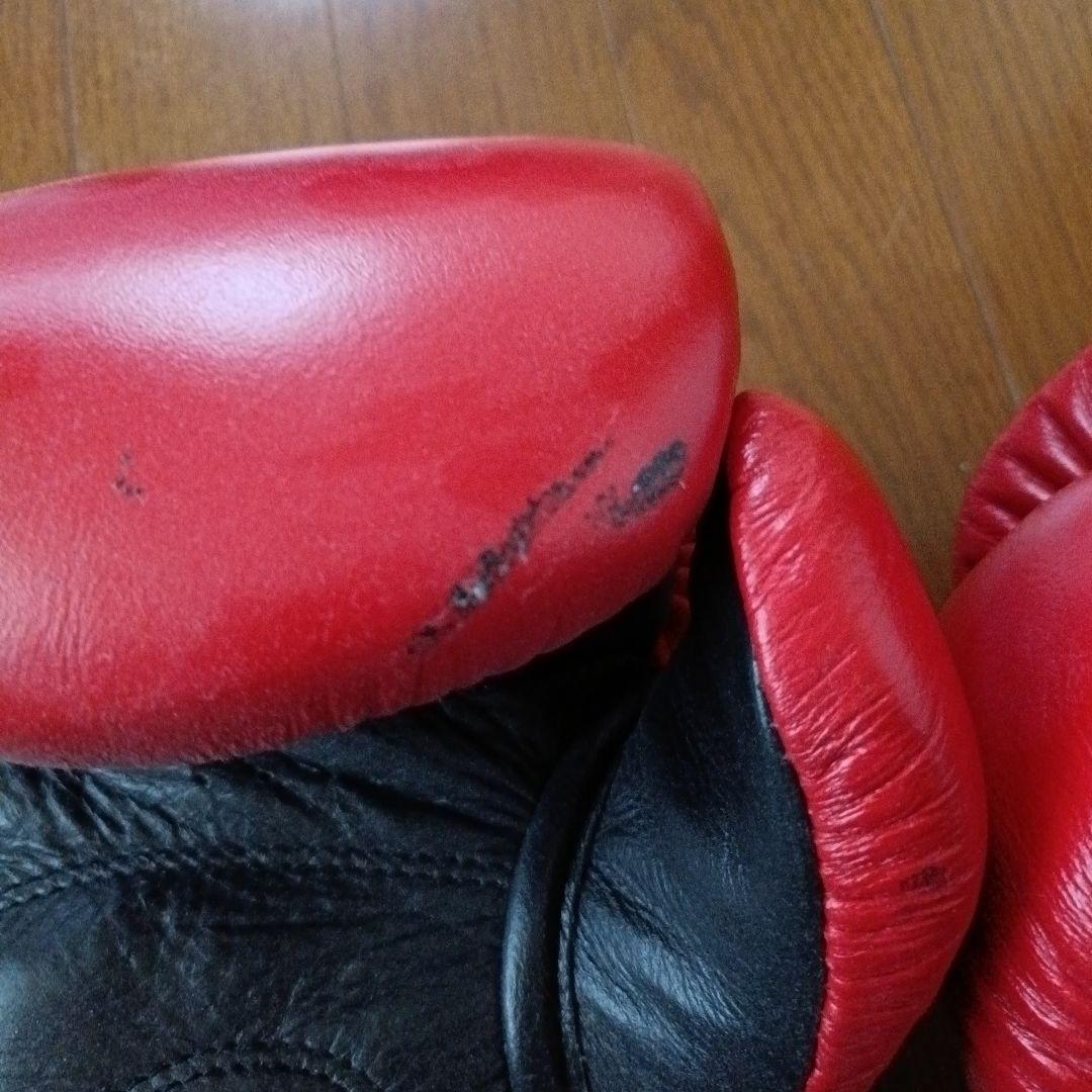 ミット付　SPS SAMURAI EDGE ボクシンググローブ 14oz 赤黒