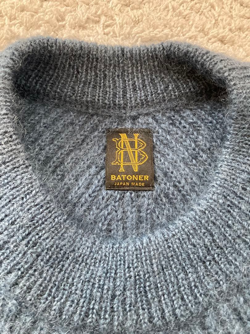 BATONER バトナー ニット セーター モヘア モヘヤ ウール ブルー