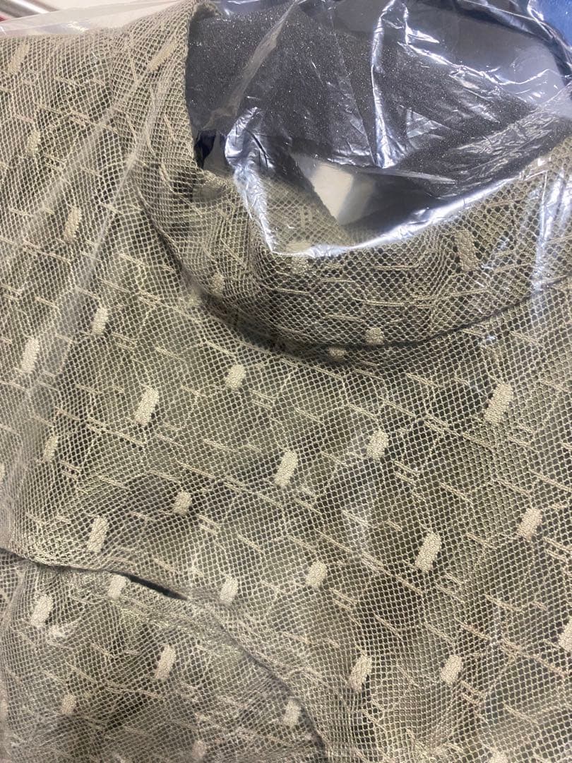 Kana 幾何学柄 レース バックオープン ワンピース パーティードレス　M