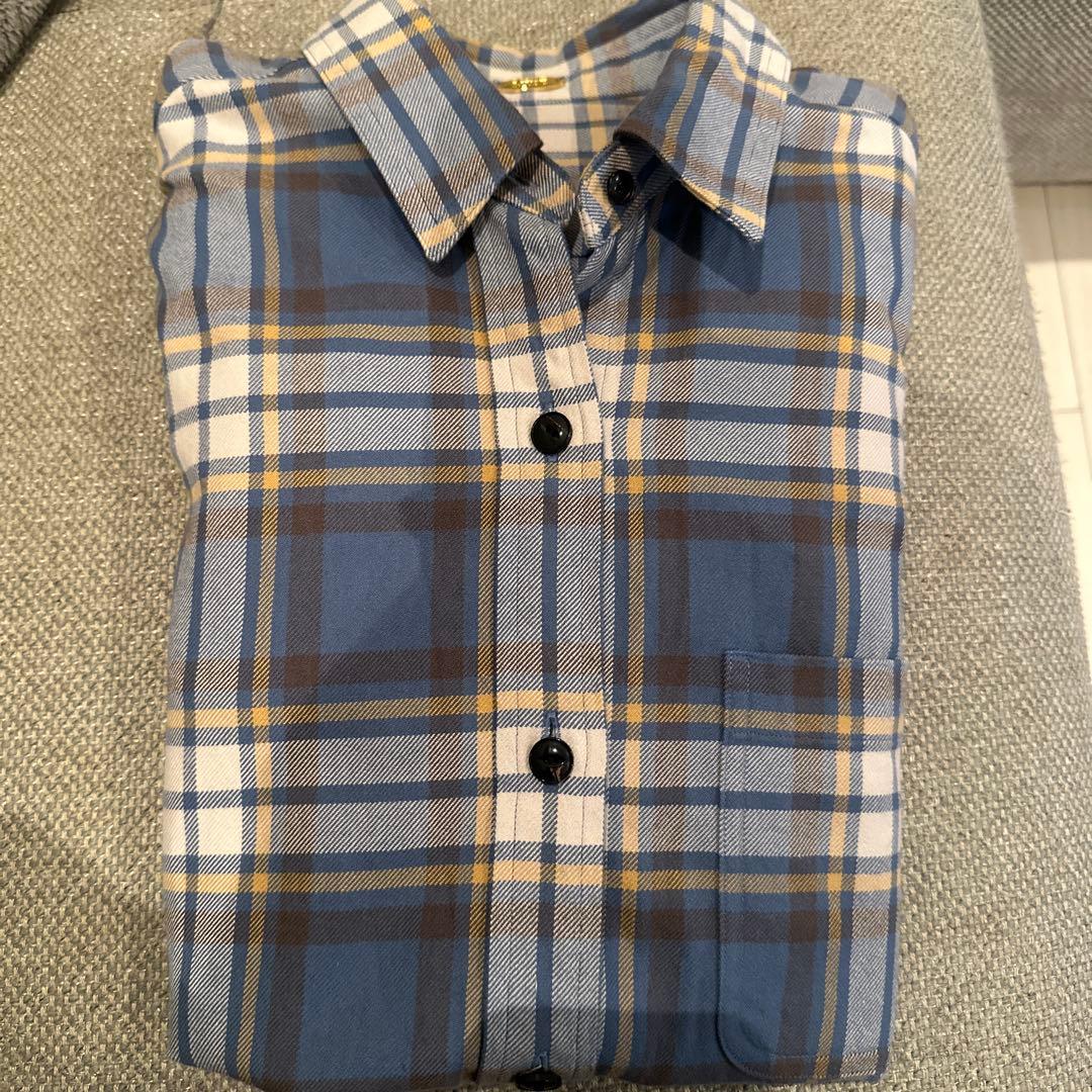 Deuxieme Classe チェックネルシャツ　サックスブルー