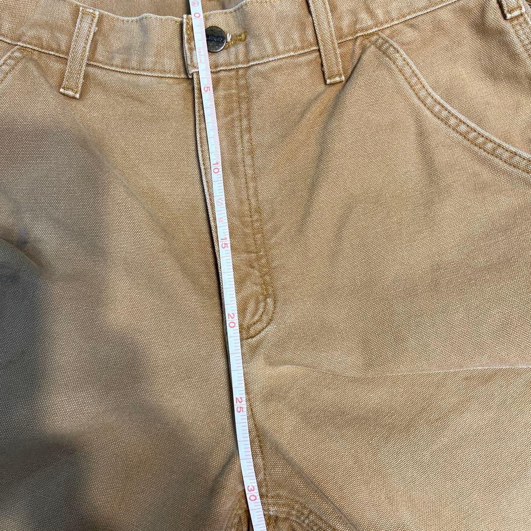 Carhartt W32 L32ワークパンツ ダック生地チェックB111 BRN
