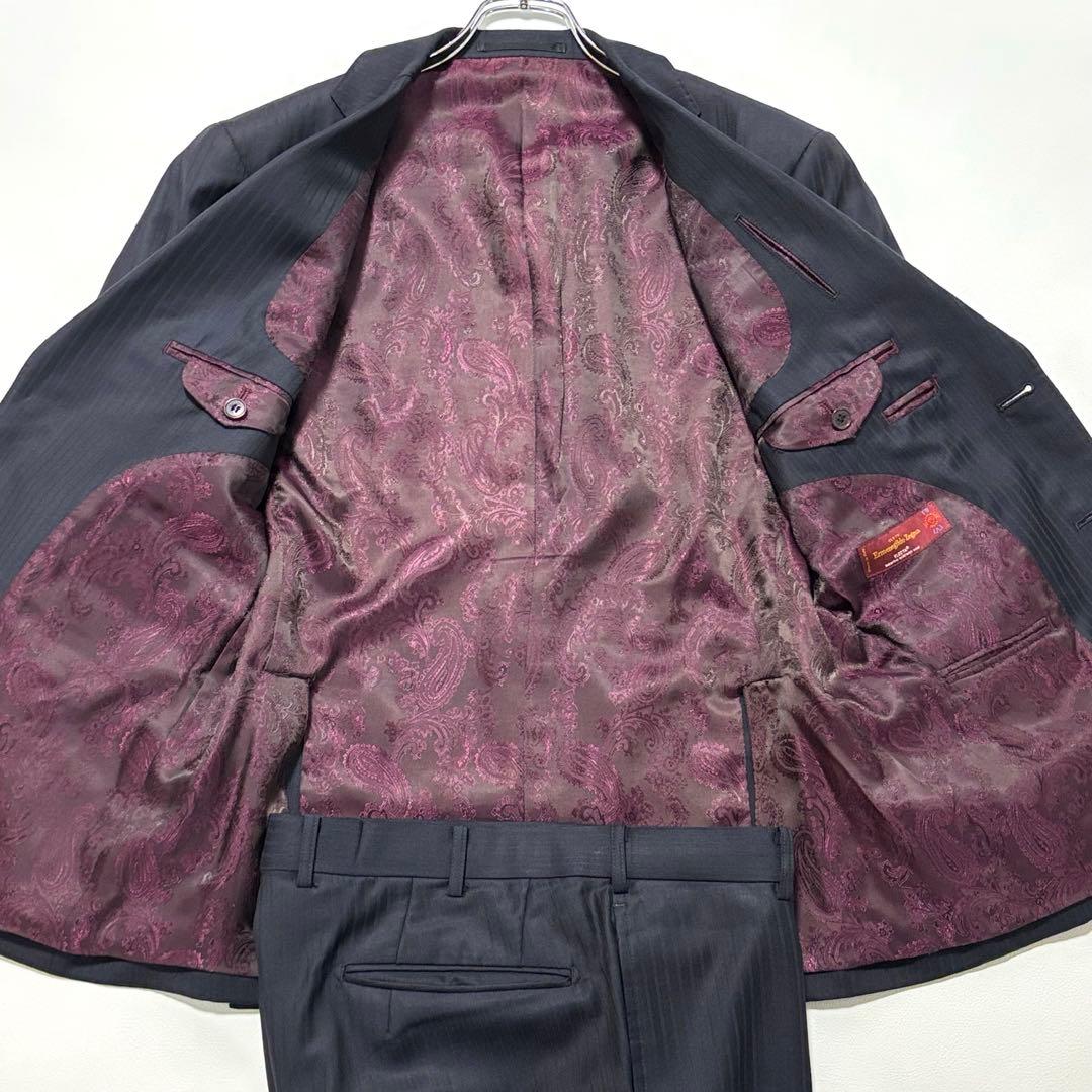 エルメネジルドゼニア スーツ セットアップ ペイズリー S〜Мサイズ相当 メタル