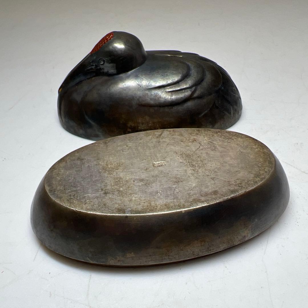 専用純銀　鶴　ボンボニエール　64g/横幅約7㎝　東Y7-1208☆1Fトヒウル