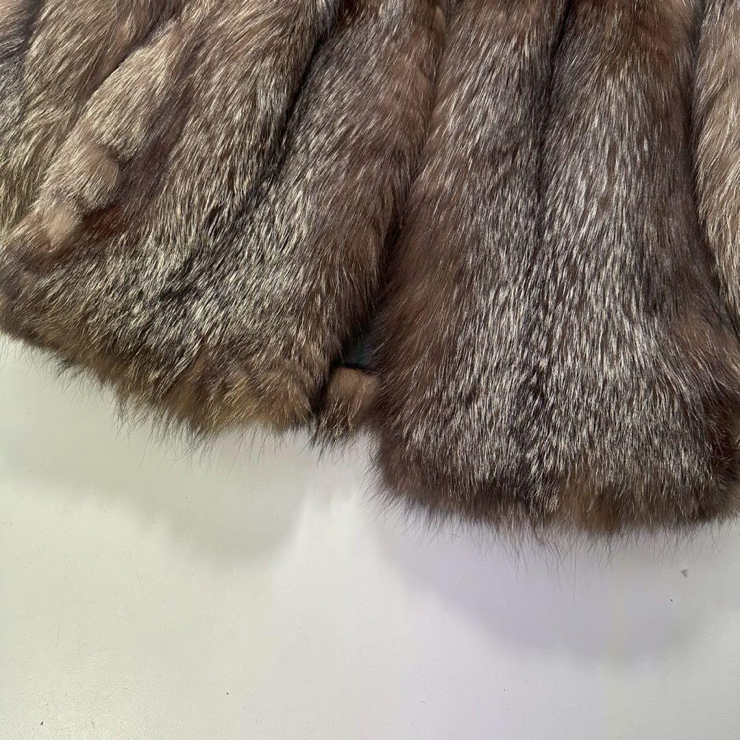 ボリューム◎シルバーフォックス ファーコート 毛皮 リアルファー