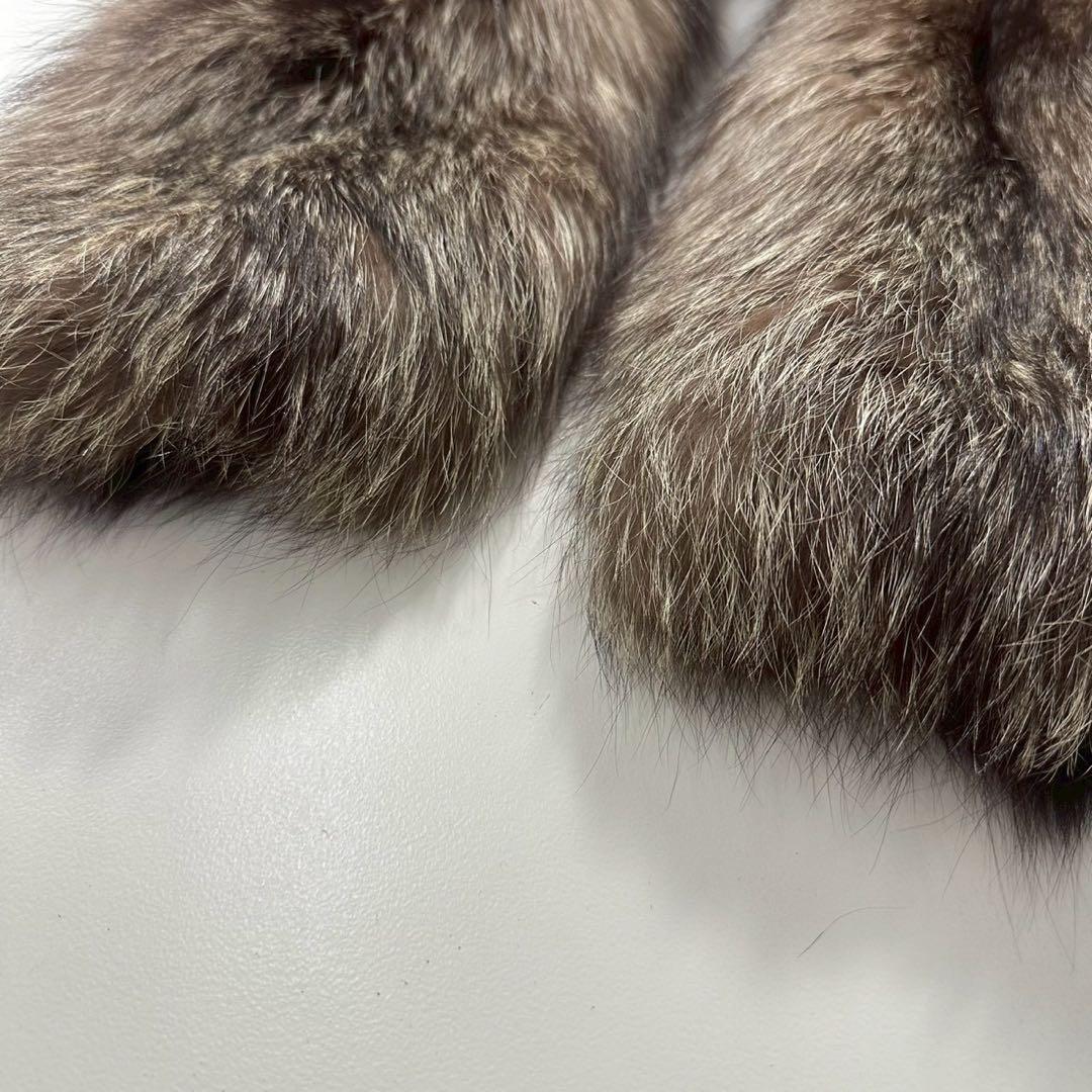 ボリューム◎シルバーフォックス ファーコート 毛皮 リアルファー