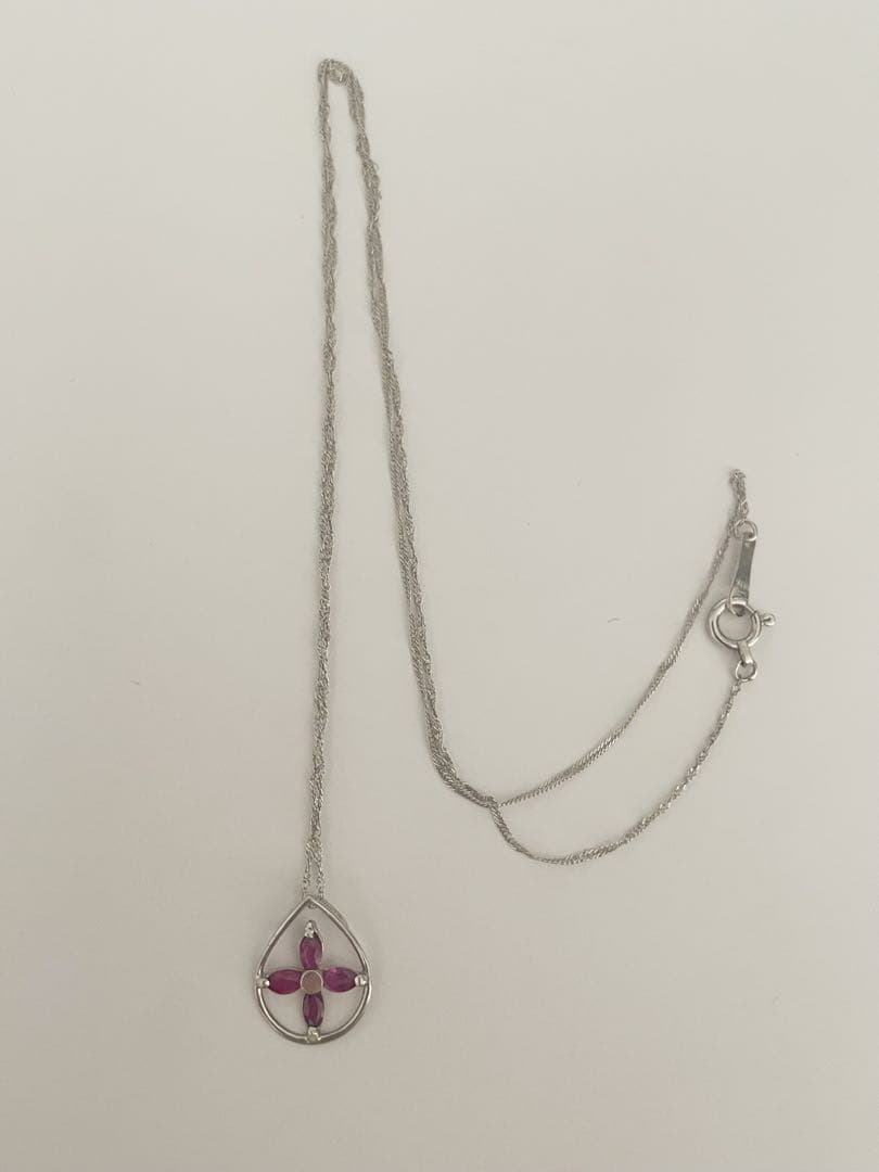 k18 WG 新品　ルビー　ネックレス