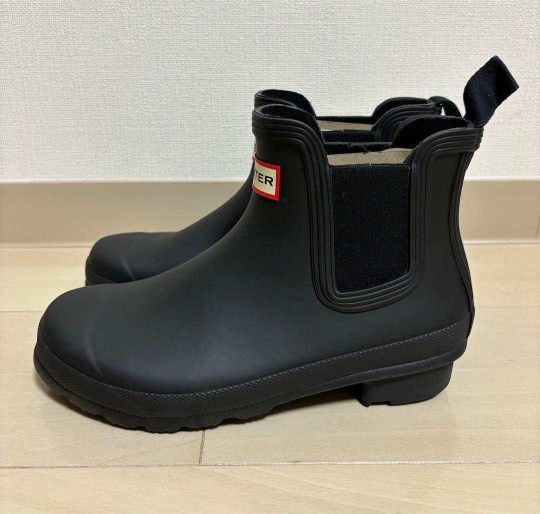 HUNTER ORIGINAL CHELSEA レインブーツ ブラック 23cm