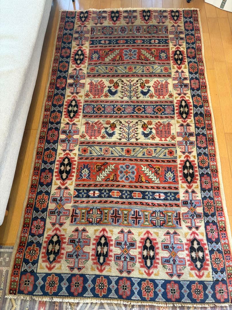 トライバルラグ 手織り 絨毯 カーペット ヴィンテージ ラグ ペルシャ絨毯