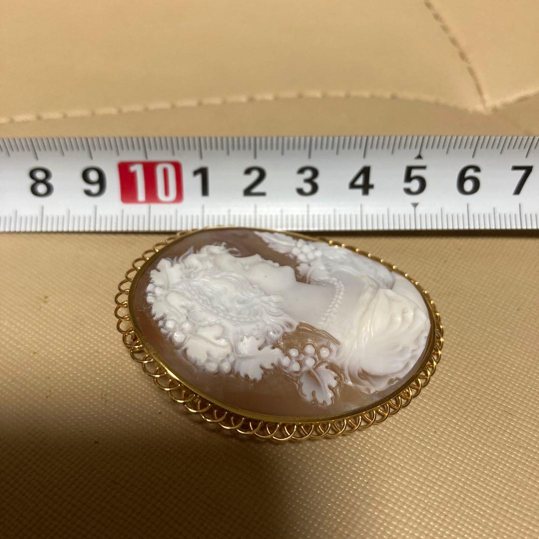 カメオk18ブローチ