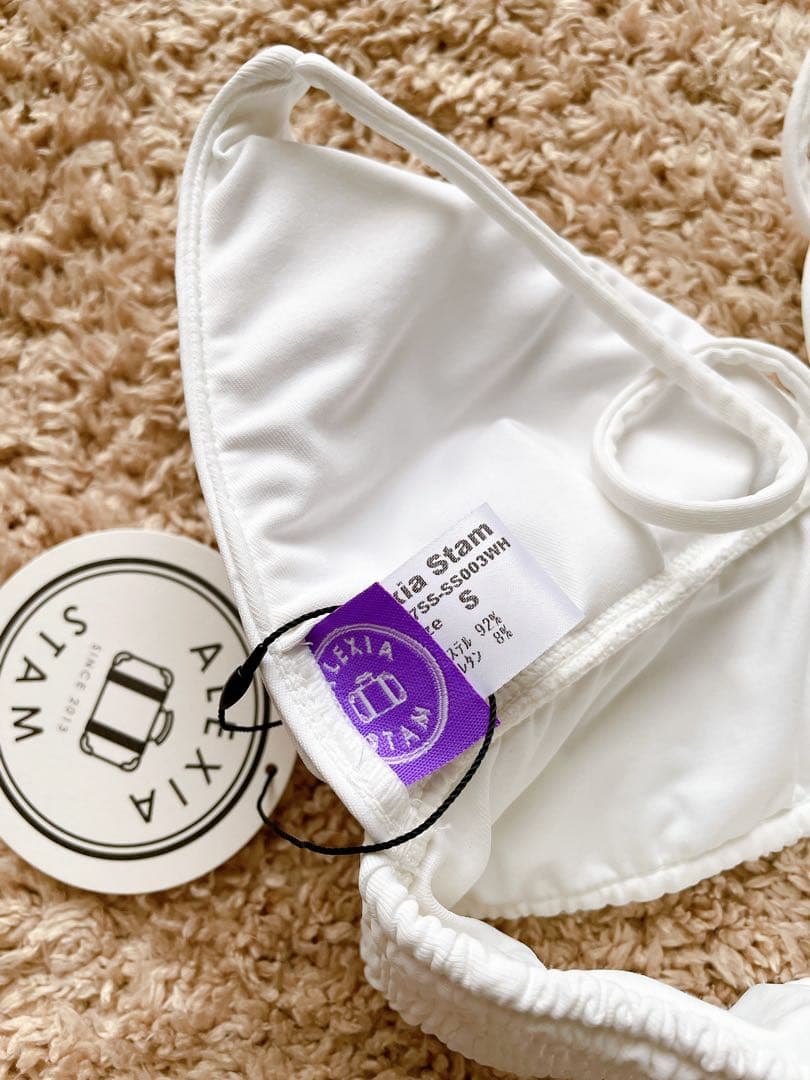 【未使用！タグ付き】ALEXIASTAM ビキニ 水着 セパレート 花柄　白