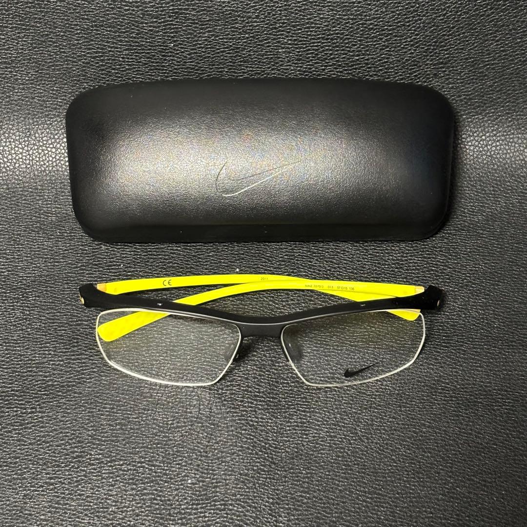NIKE(ナイキ)ボルテックス/7070/3 メガネフレーム/イエロー×ブラック